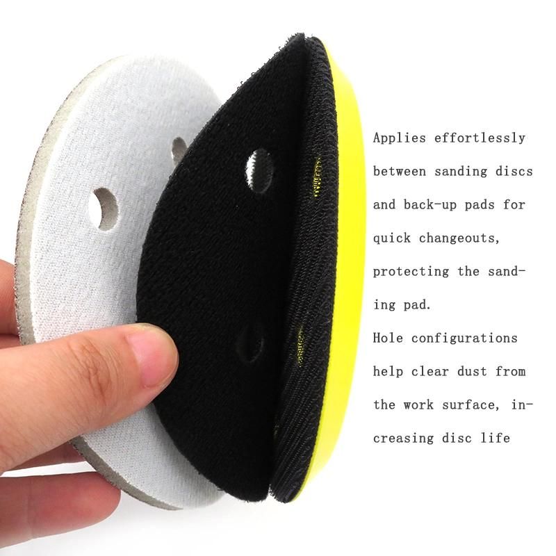 5inch 125mm Hook and Loop 6-Hole Black Protection Disc for Sanding Polishing Power Tools Accessories