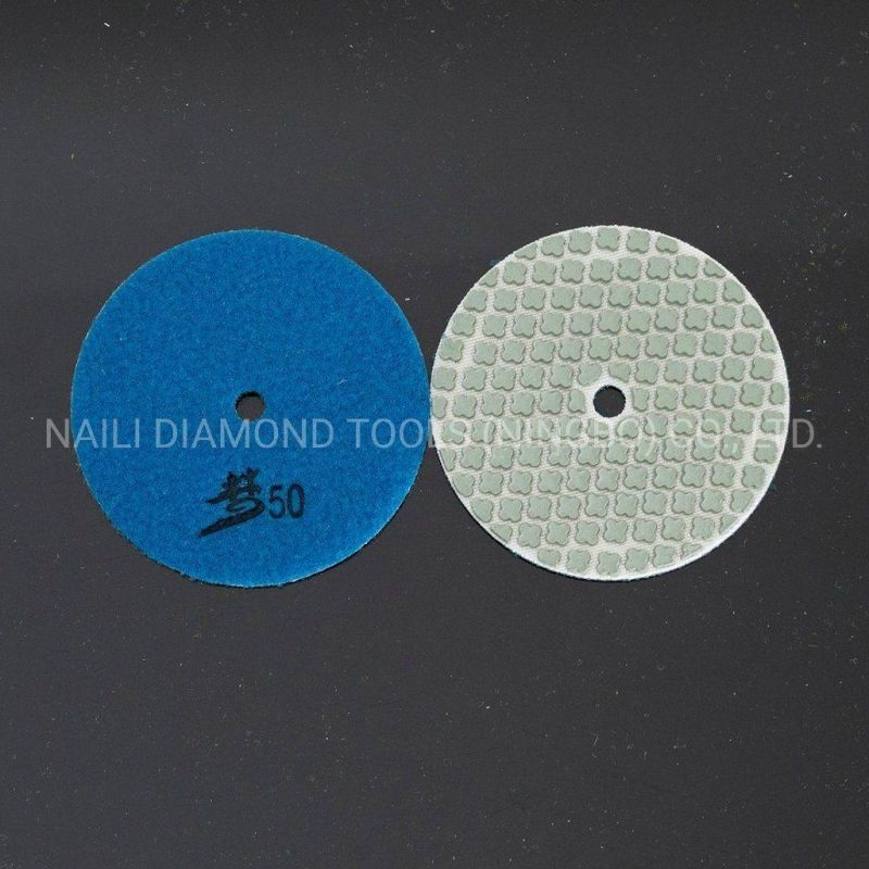 3 Inch/4 Inch Diamond Tools Flower-Shaped 7 Steps Dry Polishing Pads for Marble/ Granite
