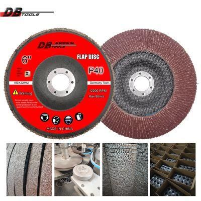 6&quot; 150mm Grinding Wheel Flap Disc 22mm Hole Aluminum Oxide Type 27/29 for Metal Derusting P40