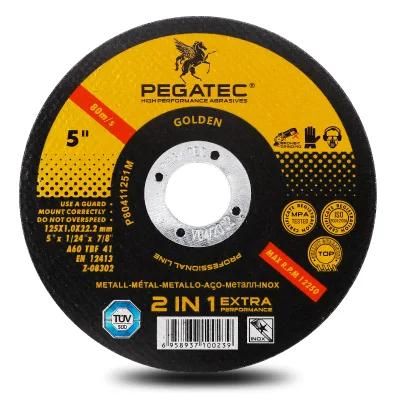 Pegatec 125X1X22.2mm Resin Bond Abrasive Cutting Wheels