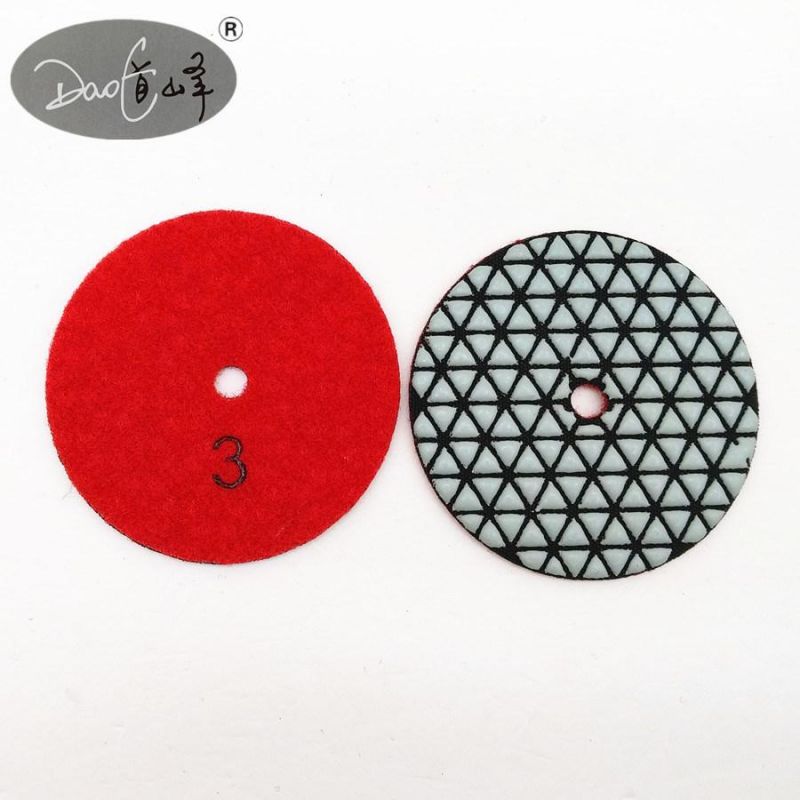 Daofeng 5inch 125mm Dry Diamond Polishing Pad for Quartz (triangle)