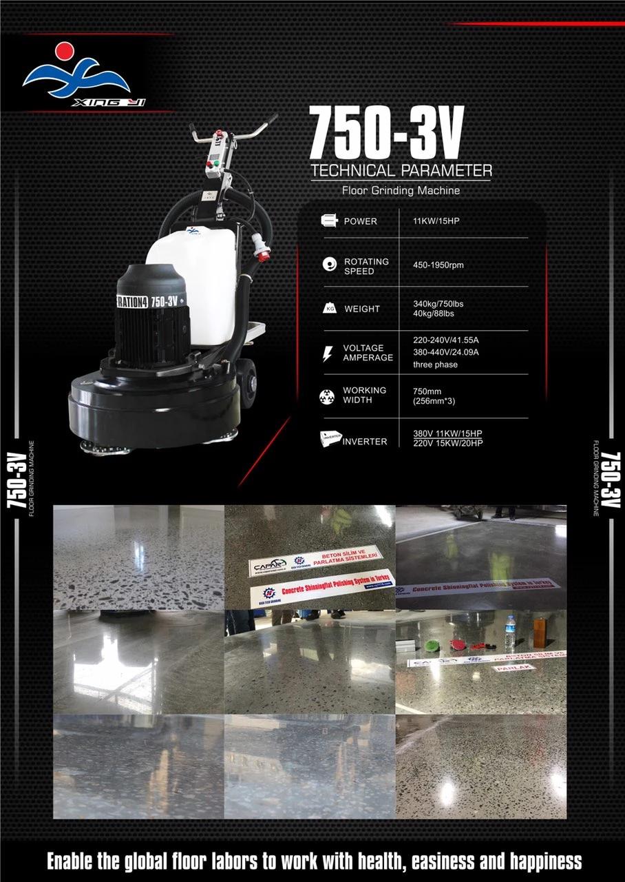 Concrete Planetary Manual Three Heads Grinding Machine