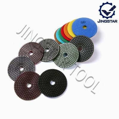 4 Inch Wet Diamond Soft Polishing Pad for Ceramic Tiles Marble and Stone Resin