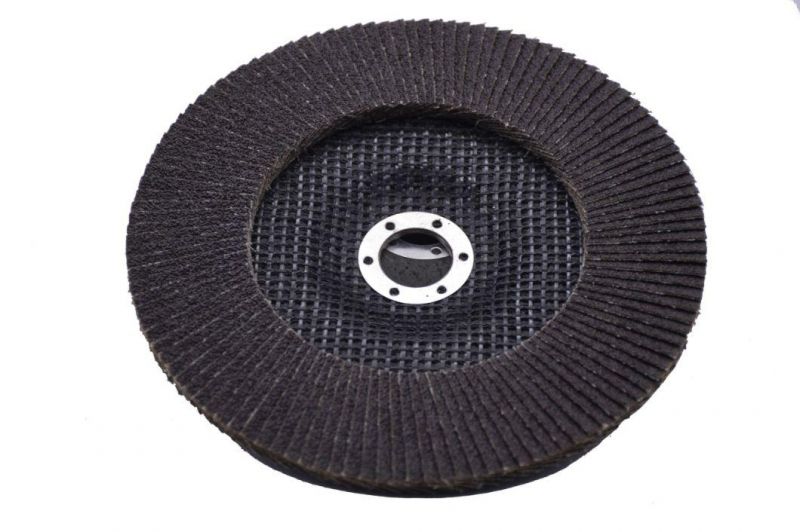 6" 60# Black High-Heated Alumina Flap Disc with Excellent Durability and Sharpness for Angle Grinder