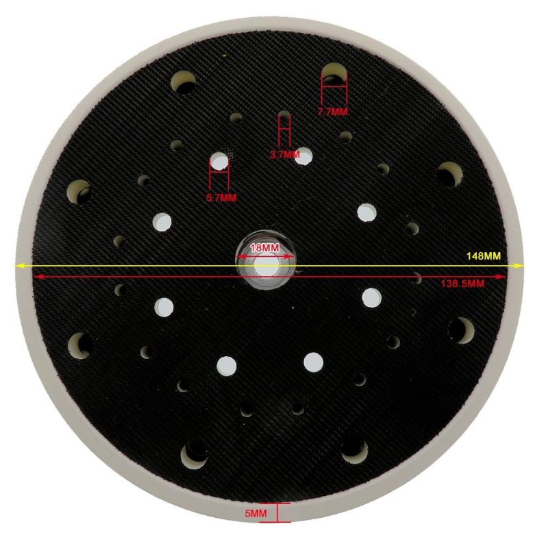 6 Inch 150mm Multi-Hole Hook and Loop Backup Sanding Pad Sander Backing Pad for Sander Power Tools Accessories