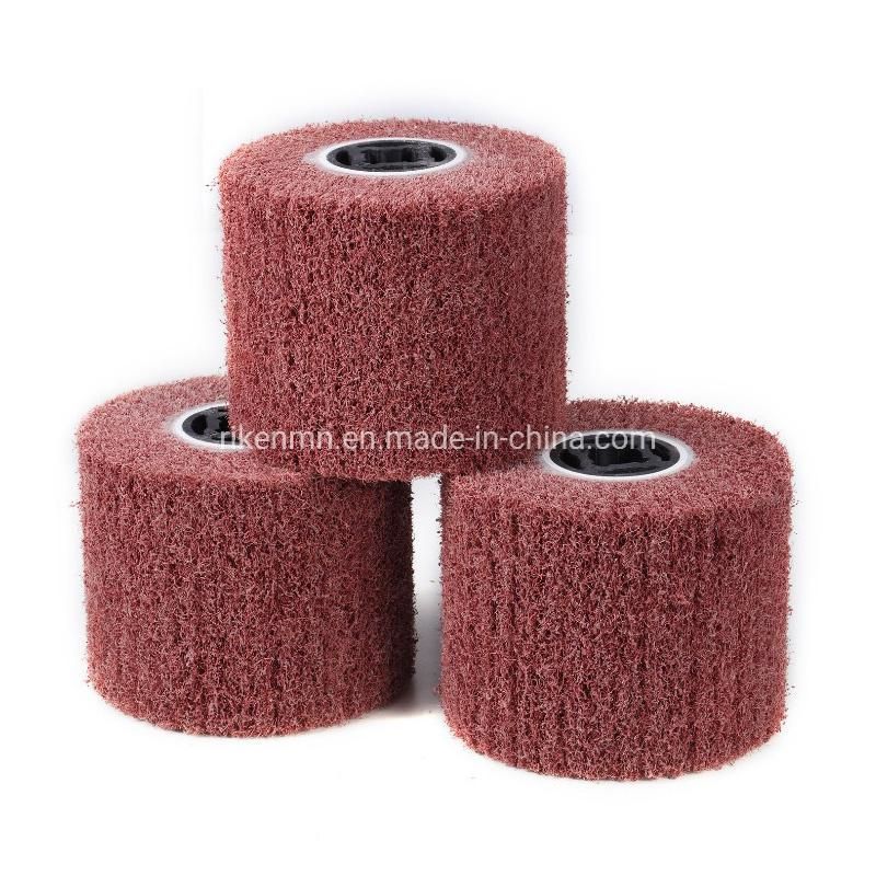 125*100*19 Non Woven Flap Wheel Satin Grinding Wheel for Polishing Stainless Steel Wire Drawing