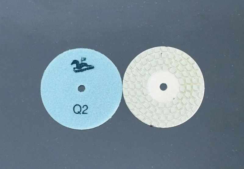 Qifeng 100mm/3′ ′ 4 Steps Abrasive Tools Dry Power Tool Polishing Pads for Granite/ Marble