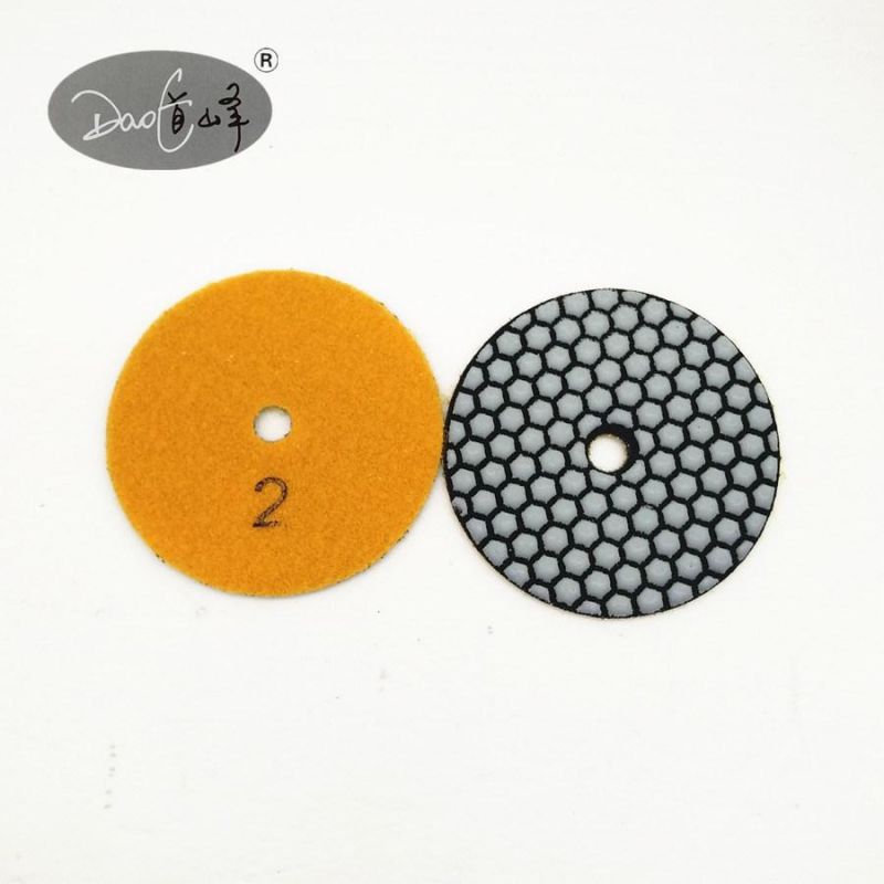 Daofeng 3inch 80mm Granite Dry Polishing Pads for Quartz (hexagon)