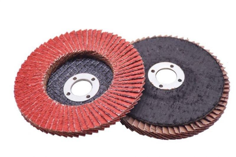 6" 80 Grit Abrasive Tooling Imported Red Ceramic Flap Disc with Better Strength for Angle Grinder