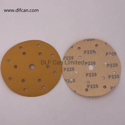 6 Inch and 15 Holes Gold Sanding Disc P220