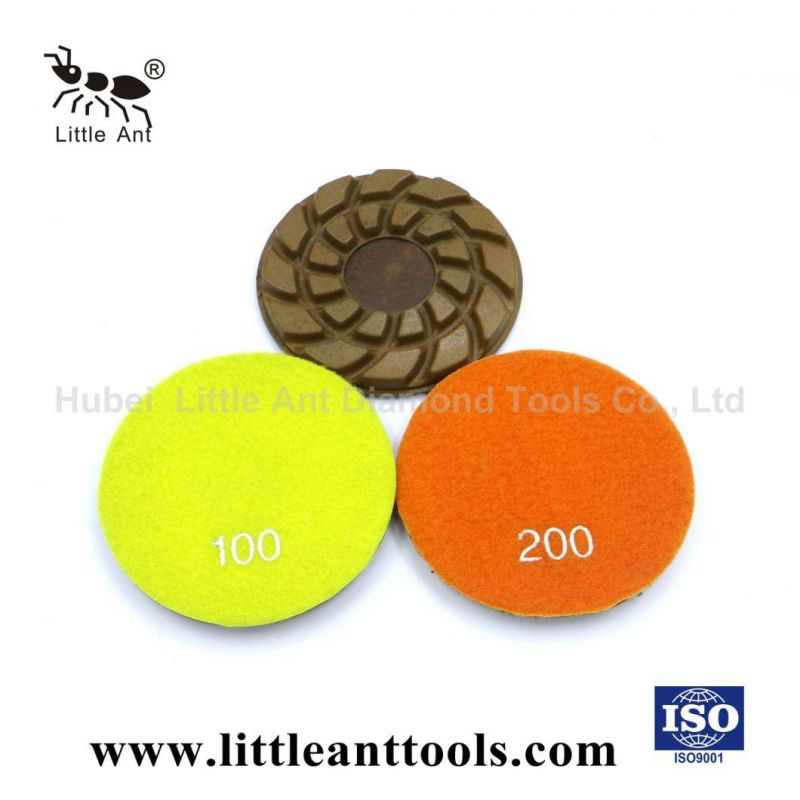 4" Double Round Metal Polishing Pad for Concrete