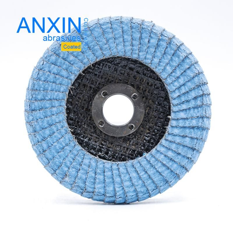 Chinese Half-Curved Ceramic Flap Disc in Blue Corlor
