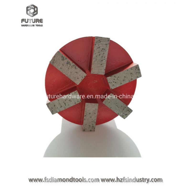 6 Segments Pd Series Abrasive PCD Diamond Grinding Plug for Concrete Head Tool