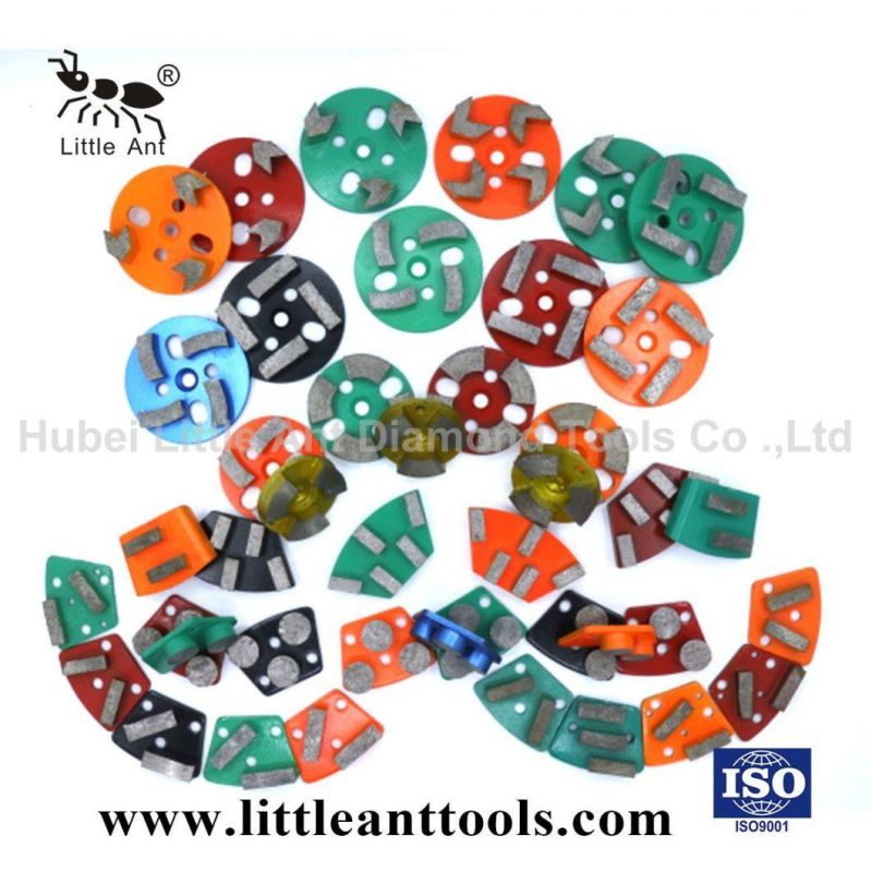 Steel Polishing Pads for Concrete (Fan-shaped two teeth two round hole)