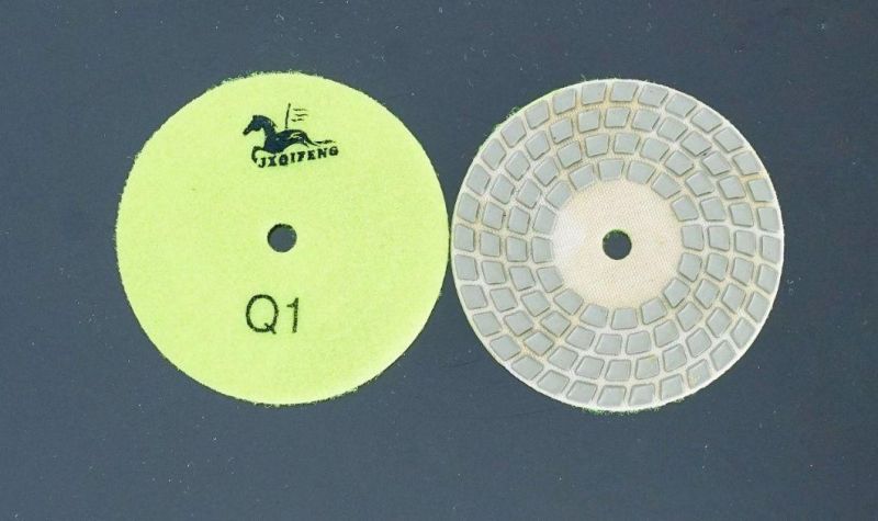 Qifeng 4-Step Diamond Resin Bond Dry Polishing Pads for Granite&Marble