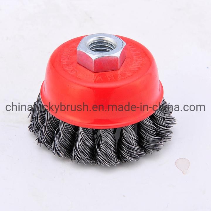 3" Steel Wire Knot Cup Brush 5/8"-11 Thread (YY-384)
