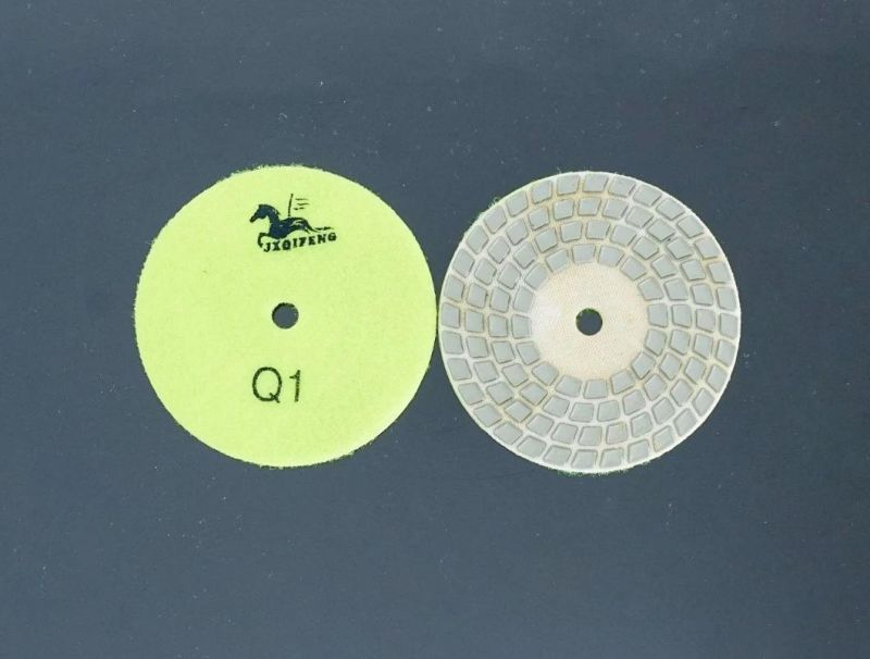 Qifeng Power Tool 4 Inch Four-Step Dry Polishing Pads for Marble/ Granite