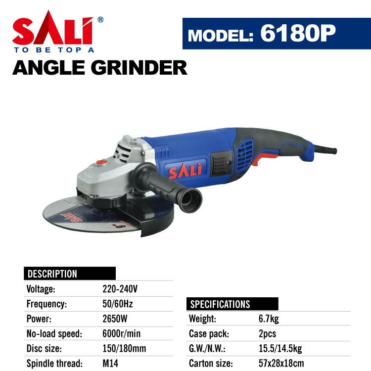 Sali 6180p 2650W High Quality Abrasive Cutting Disc Angle Grinder