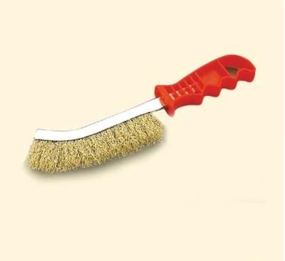 Wire Scratch Brush Brass Red Handle