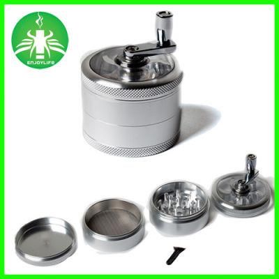 Hbking Hop Selling Window Style Top Selling 4 Layers Hand Rolling Crank Tobacco Grinder