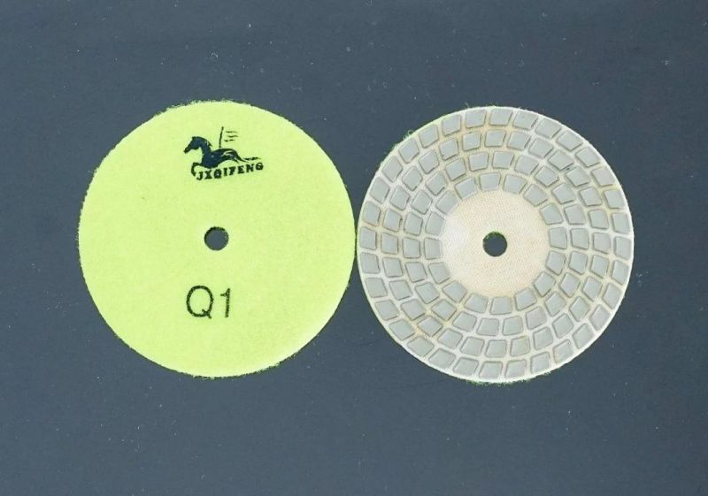 Qifeng 4 Inch 4-Step Diamond Polishing Pad Available for Dry Use