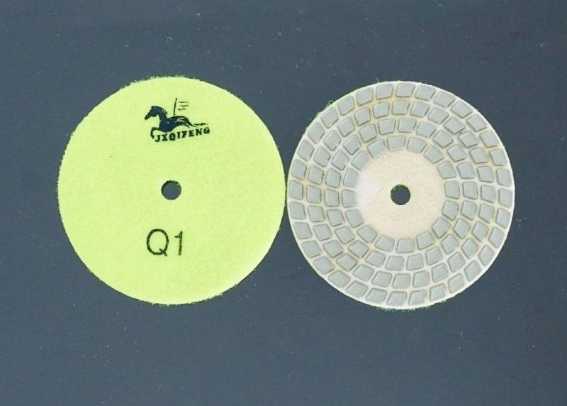 Qifeng Top Power Tool 4′ ′ Four-Step Diamond Dry Polishing Pads for Marble