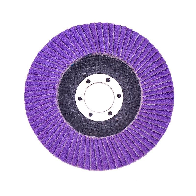 4 Inch 40-320# Imported Purple Ceramic Grain Flap Disc with Factory Price as Abrasive Tooling for Polishing Metal Wood Alloy Stainless Steel