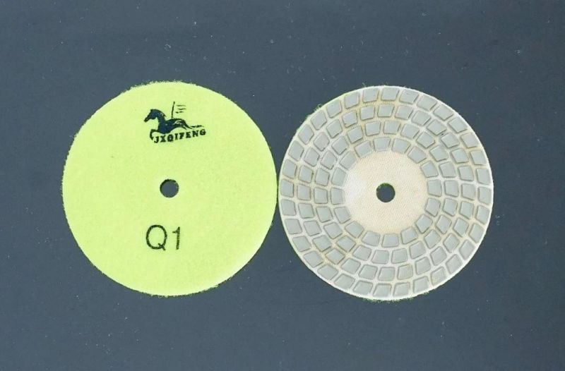 Top Qifeng Power Tool 4 Steps 125mm Abrasive Tools Dry Polishing Pads for Granite/ Marble
