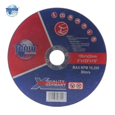Tbaw Brand Disco De Corte 6&quot;X. 045&quot;X7/8&quot; 150mm Metal Stainless Steel Cutting and Grinding Disc T41