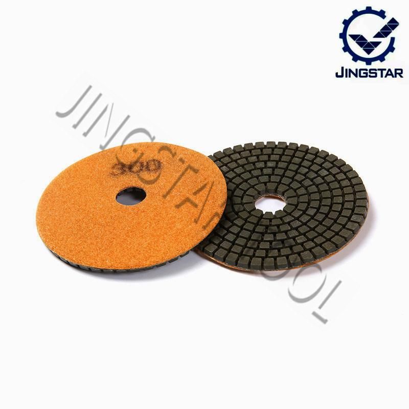 4 Inch Wet Diamond Soft Polishing Pad for Ceramic Tiles Marble and Stone Resin