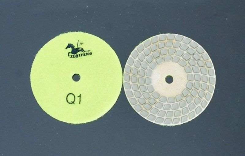 Qifeng Four Steps Diamond Resin Dry Polishing Pad for Nature Stones