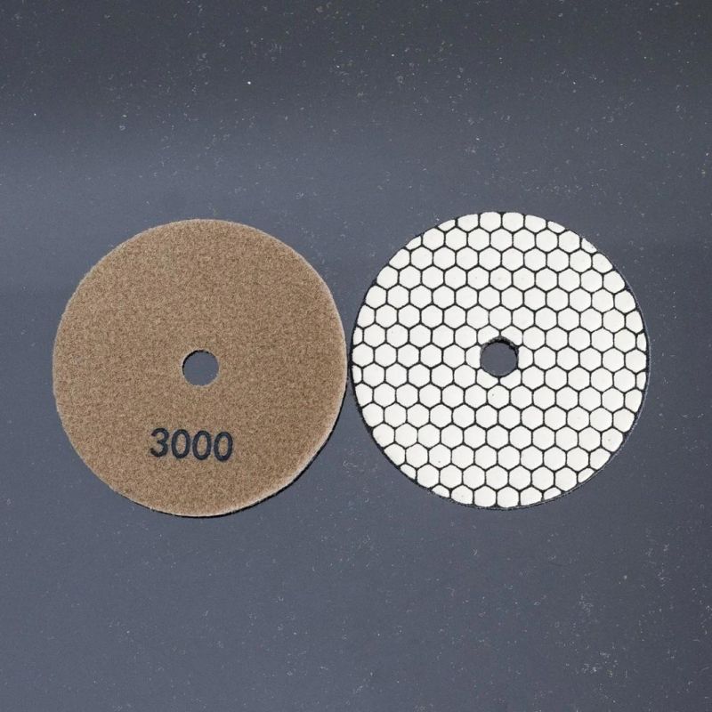 Qifeng Manufacturer Power Tool Factory Direct Sale 7-Step 4" Diamond Resin Bond Abrasive Dry Polishing Pad for Granite/Marble