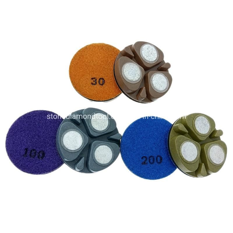 3" 76mm 3 Dots Transitional Concrete Polishing Ceramic Bond Pads