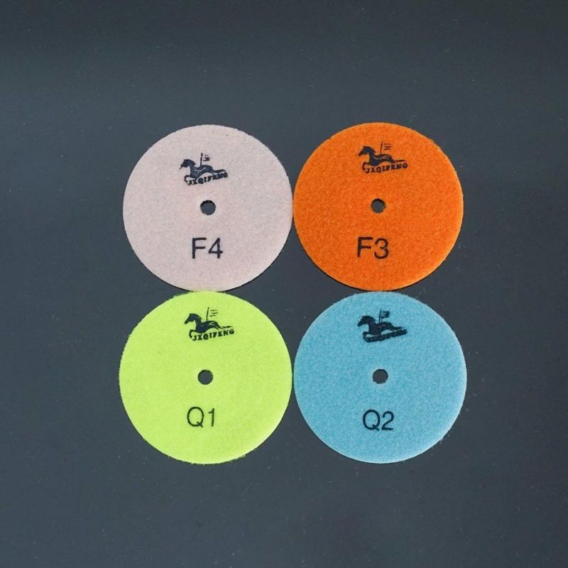 Top Manufacturer Qifeng Power Tool 4 Steps 3/4 Inch Granite/Marble Abrasive Dry Polishing Pads