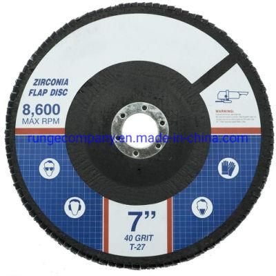 Power Tools Accessories 7&quot; X 5/8&quot; Zirconia 80 Grit Sanding Flapdiscs for Polishing Stainless Steel