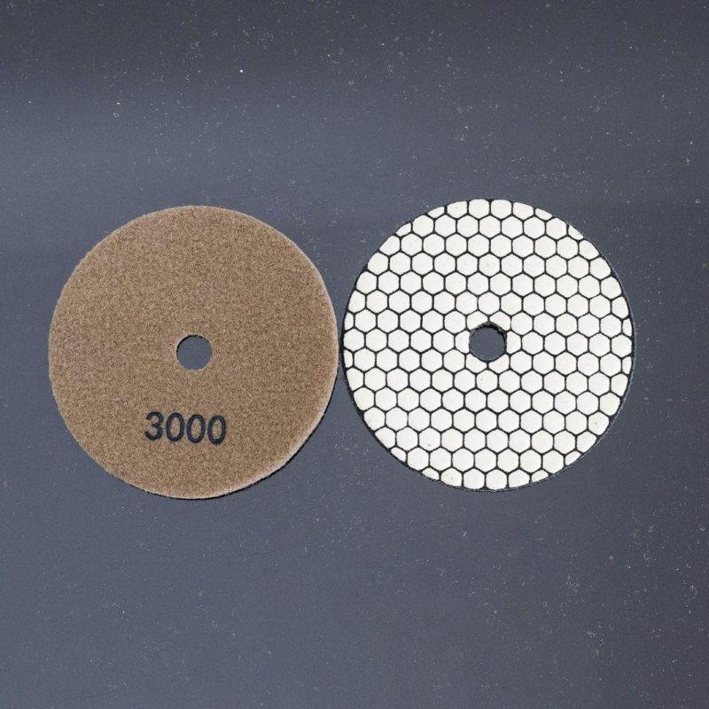 Qifeng Manufacturer Power Tools 5 Inch 7-Step Diamond Resin Abrasive Tools Dry Polishing Pad for Granite/Marble