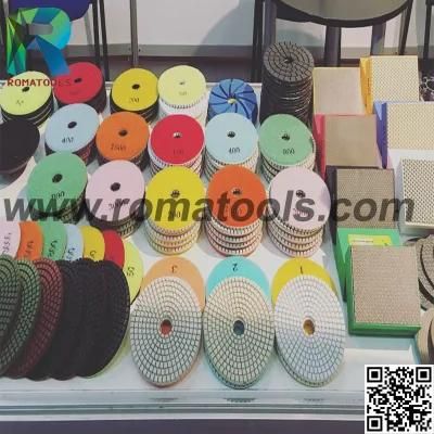 4&quot; 100mm Diamond Wet Dry Resin Flexible Polishing Pad for Granite Marble Stone Concrete