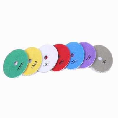 6mm Thickness 4 Inch D100mm Wet Polishing Pad Grinding Disc Resin Pads for Concrete and Terrazzo Floor