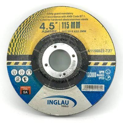 115X6.4X22.2mm Depressed Center Grinding Wheel for Metal