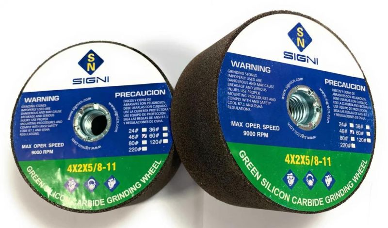 Green Silicon Carbide Grinding Stone for Granite Marble 4X2X5/8-11, 4X2xm14