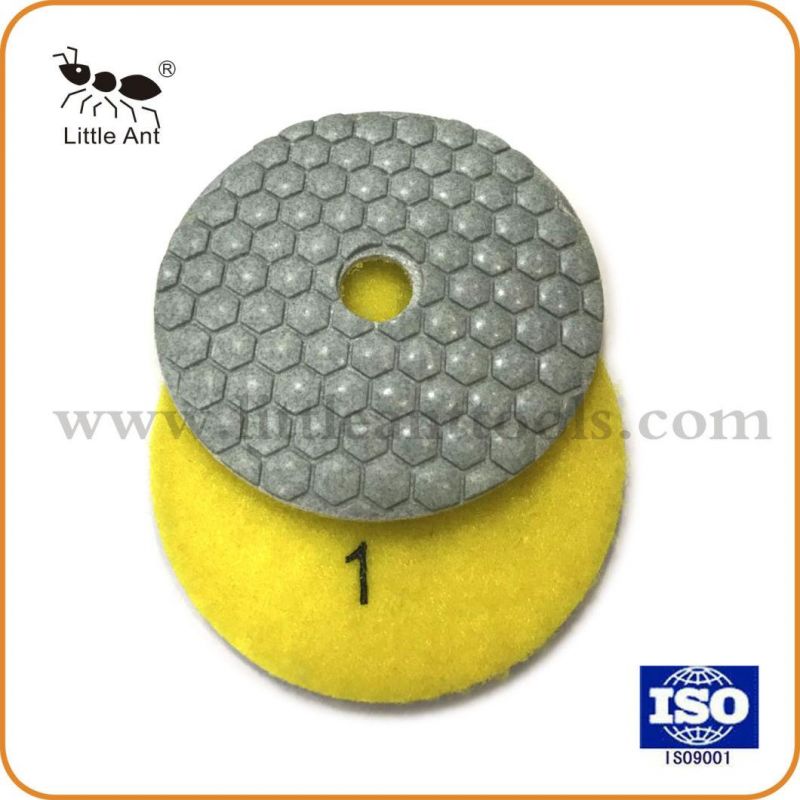 Pressed Dry Diamond Floor Polishing Pad Abrasove Tools Grinding Disk for Granite Marble Concrete 4"/100mm