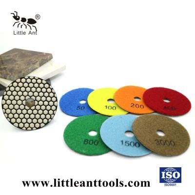 4 Inch Hexagon Dry Polishing Pads for Granite Marble Stone, Diamond Tools