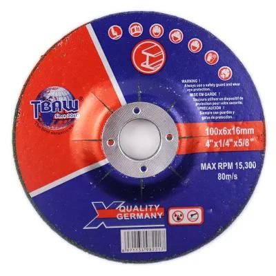 China Suppliers 4&quot; 100X6X16 Grinding Disc for Metal, Stainless Steel
