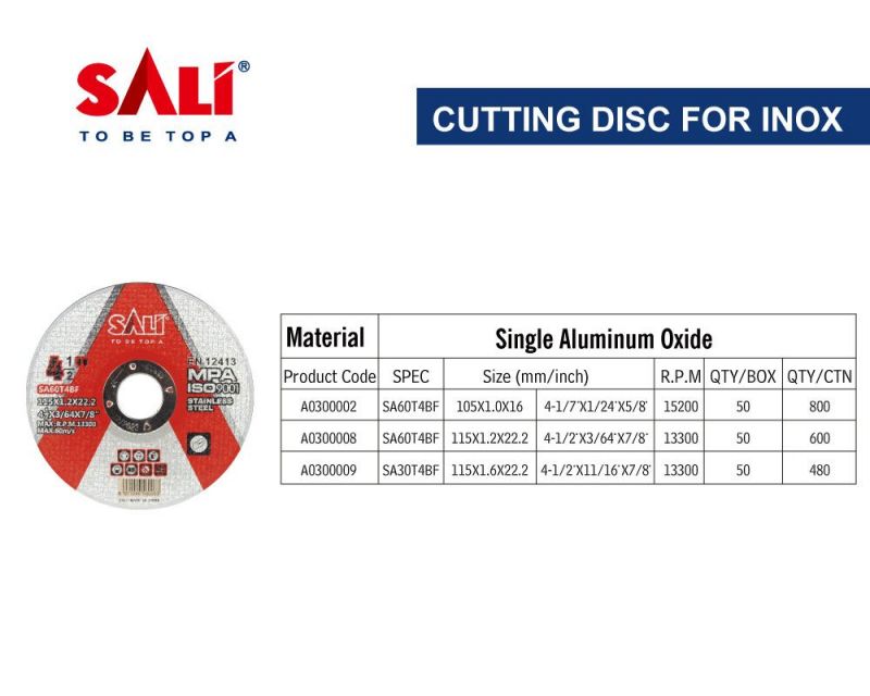 Sali 4.5inch 115*1.2*22mm Professonal Quality Stainless Steel Cutting Disc