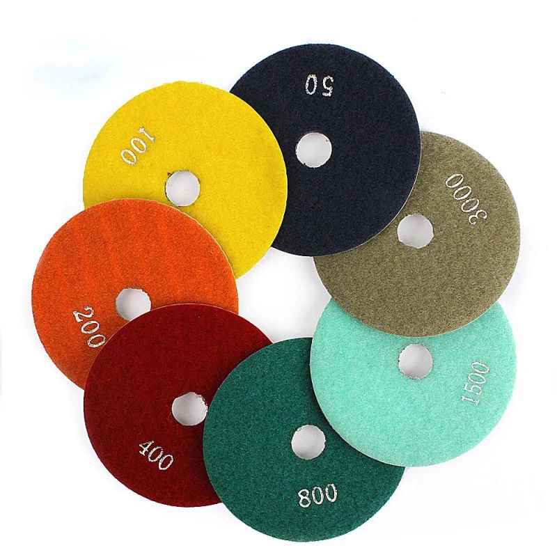 Factory Wet Resin Polishing Diamond Pad for Granite Marble 2" 3" 4" 5" 6"