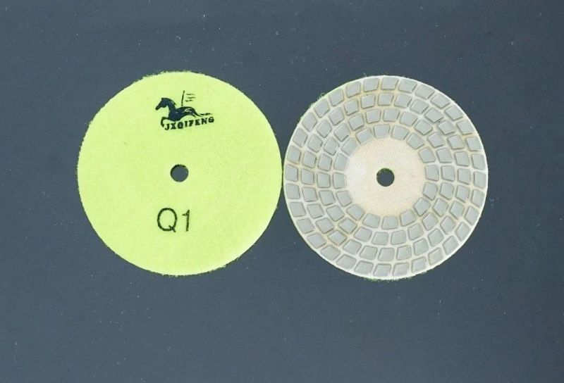 Qifeng 4′ ′ Four-Step Diamond Dry Grinding and Polishing Pads for Nature Stones