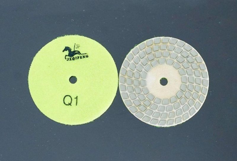Qifeng 4 Inch Four-Step Diamond Dry Polishing Pads for Nature Stones