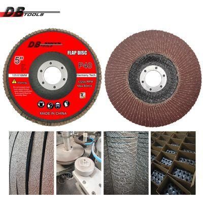 5&quot; 125mm Emery Disc Sanding Wheel Flap Disc 22mm Hole Aluminum Oxide T27 High Density P40