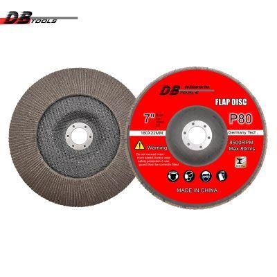 7&quot; 180mm Flap Disc Sanding Wheel Grinding Wheel Heated Alumina Oxide for Stainless Steel Metal Derusting P80 Type 27/29