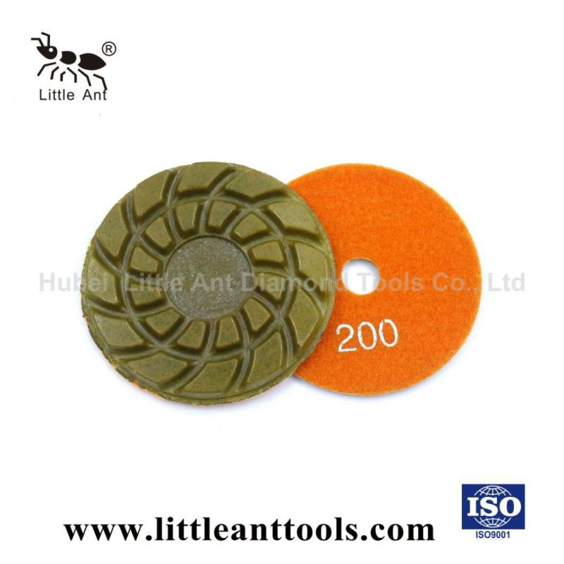 Diamond Flower Type Hook & Loop Backe Wet Polishing Pads